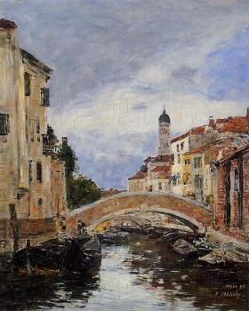 尤金 佈丹 Small Canal in Venice